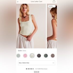 Free People Love Letter Cami